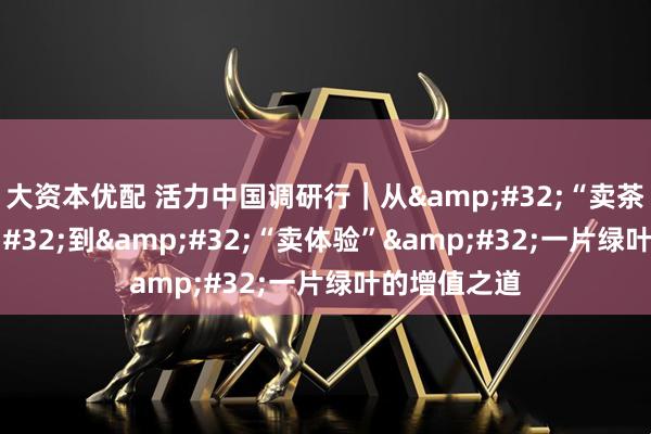 大资本优配 活力中国调研行｜从&#32;“卖茶叶”&#32;到&#32;“卖体验”&#32;一片绿叶的增值之道