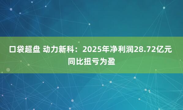口袋超盘 动力新科：2025年净利润28.72亿元 同比扭亏为盈